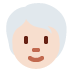 🧑🏻‍🦳 person: light skin tone, white hair display on Twitter